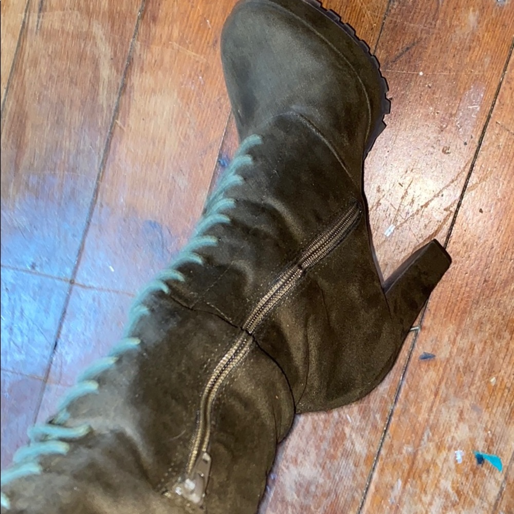 Stiletto army green boots